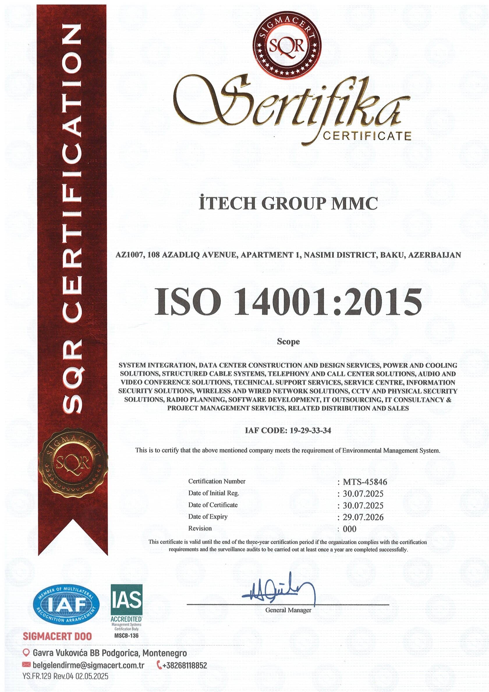 ISO 14001:2015 · Environmental Management System