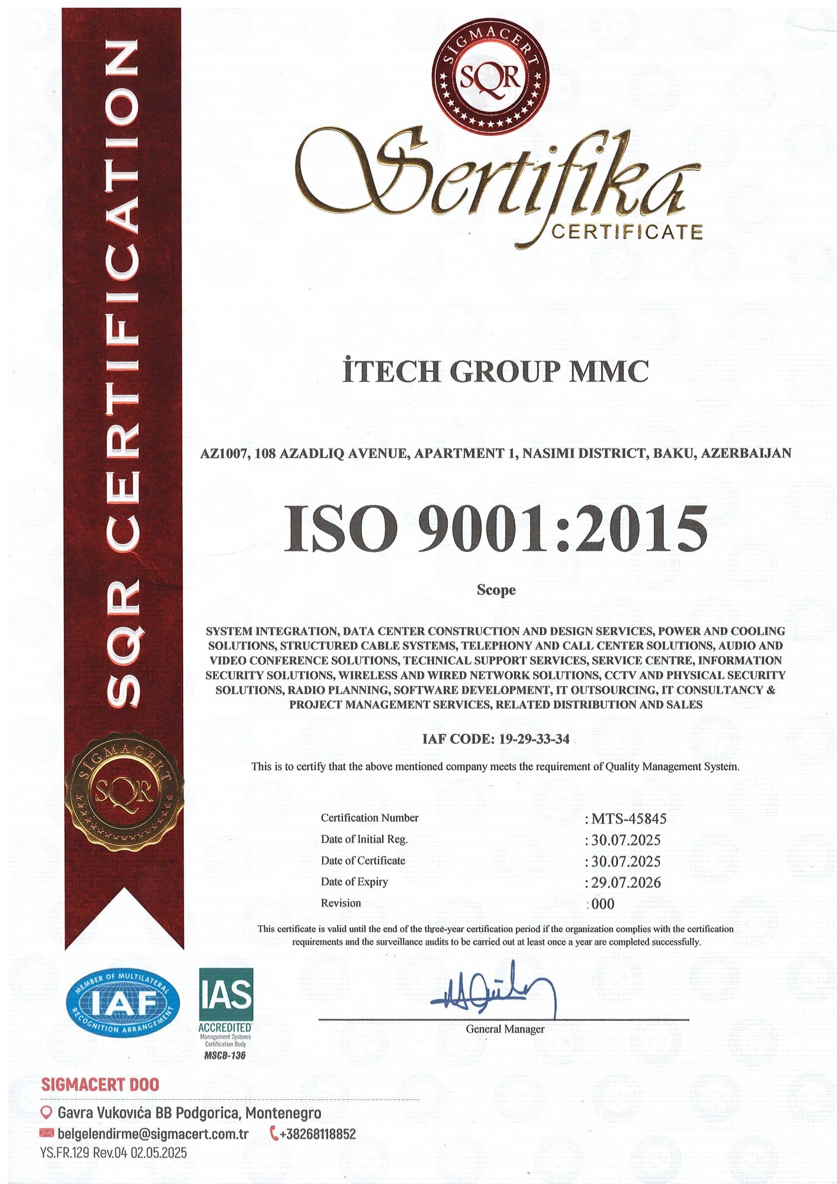 ISO 9001:2015 · Quality Management System